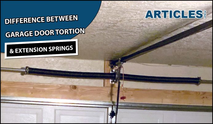 Difference between garage door torsion and extension springs
